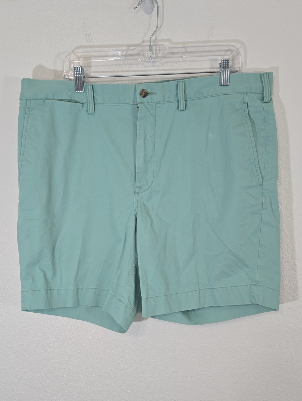 Polo by Ralph Lauren Mint Green Flat Front Shorts Stretch Straight Fit, size 38